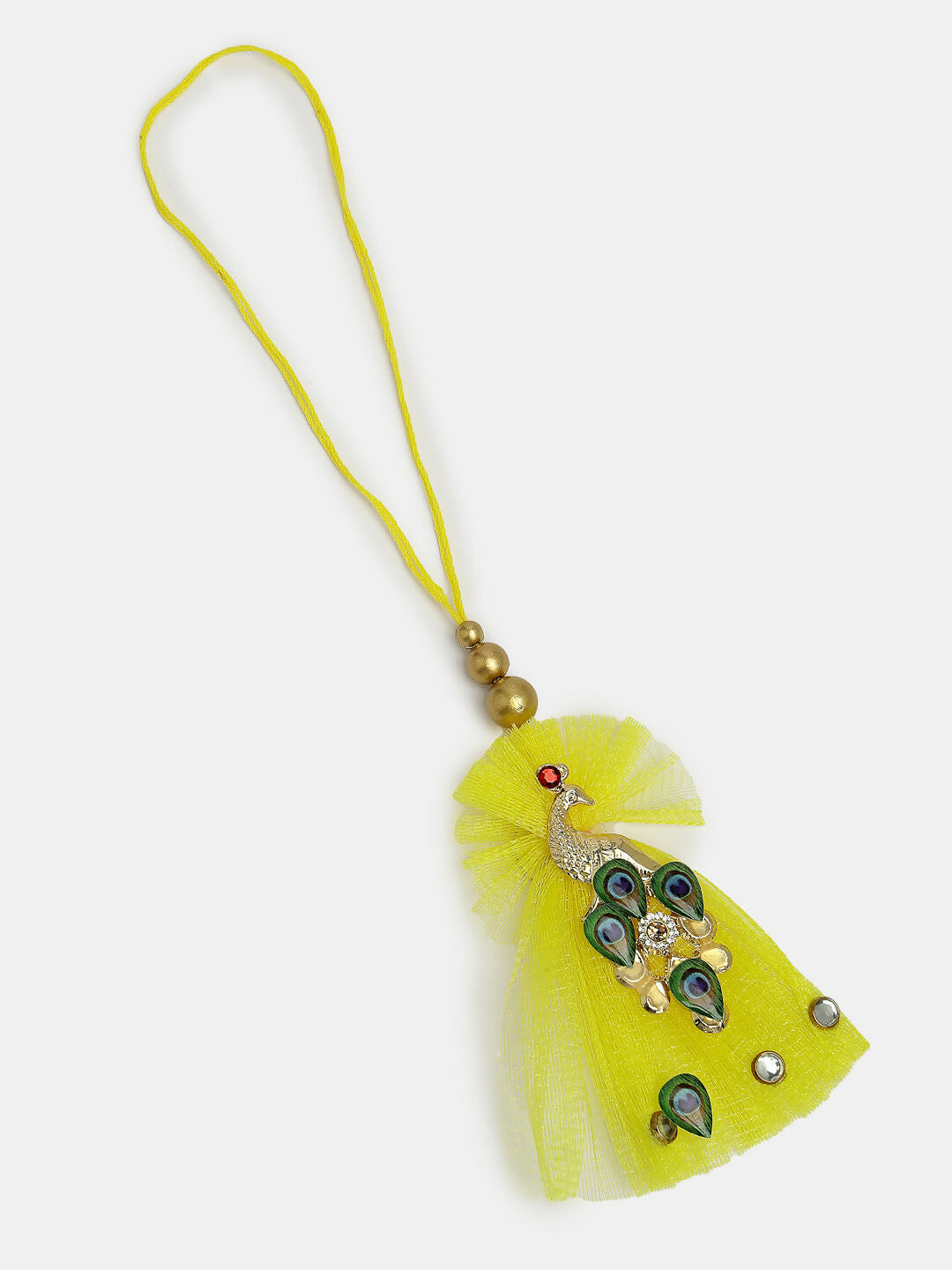NVR Women & Men Set of 2 Yellow Peacock Design Bhaiya Bhabhi Rakhi With Roli Chawal - Distacart