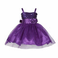 Asmaani Baby Girl's Purple Satin Knee Length Frock (AS-DRESS-22146)