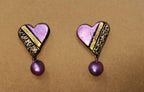 Terracotta Heart-Shape Ear Studs