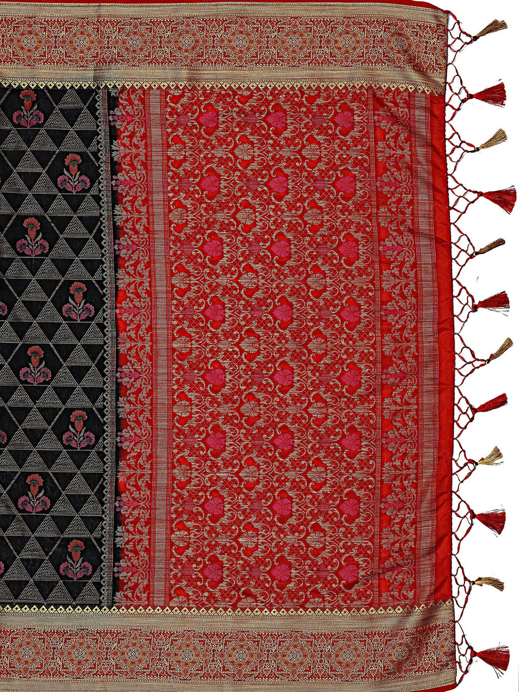 Mimosa Women's Kanjivaram Art Silk Black Saree - Distacart