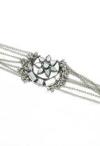 Mominos Fashion Johar Kamal Silver-Plated Brass Finish Mirror Work Choker For Women - Distacart