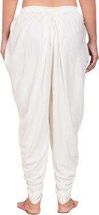 PAVONINE Off-White Color Embellished Beetel Rayon Fabric Patiala For Women & Girls - Distacart