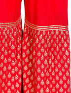 PAVONINE Red Color 3-Panels Sequence Printed Flared Sharara For Women & Girls - Distacart