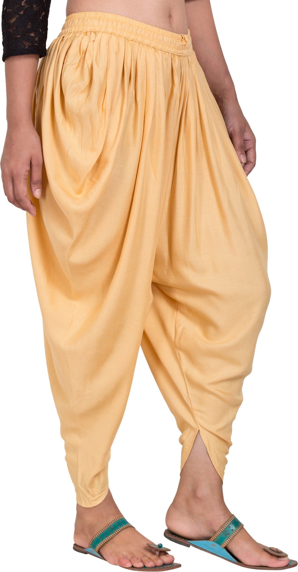 PAVONINE Beige Color Solid Beetel Rayon Fabric Patiala For Women & Girls - Distacart