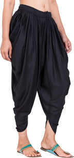 PAVONINE Black Color Solid Beetel Rayon Fabric Patiala For Women & Girls - Distacart