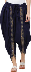PAVONINE Navy Blue Color Embellished Beetel Rayon Fabric Patiala For Women & Girls - Distacart