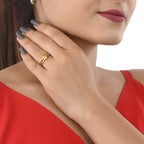 AanyaCentric Gold-Polished Ring For Women & Girls