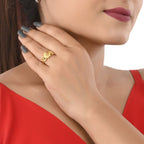 AanyaCentric Gold-Polished Ring For Women & Girls