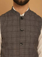 Even Apparels Nehru Jacket With Welt Pockets - Grey