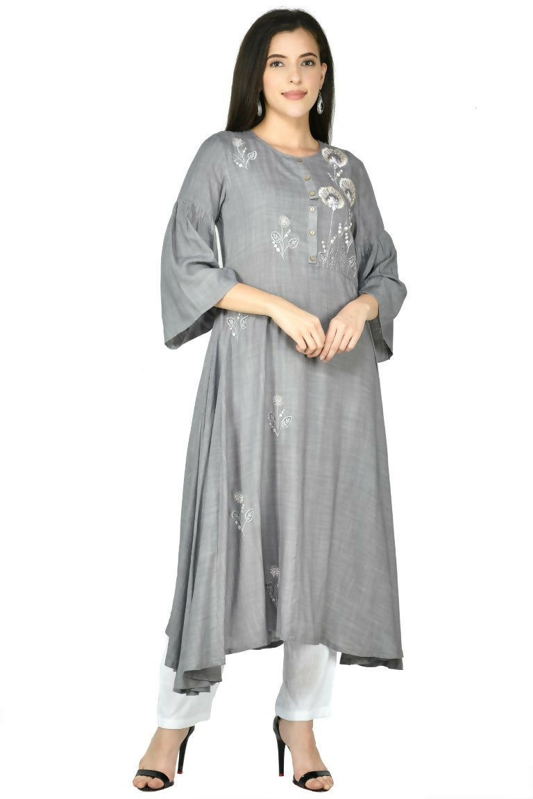 Joban Fashion Grey Cotton Rayon Kurta Set