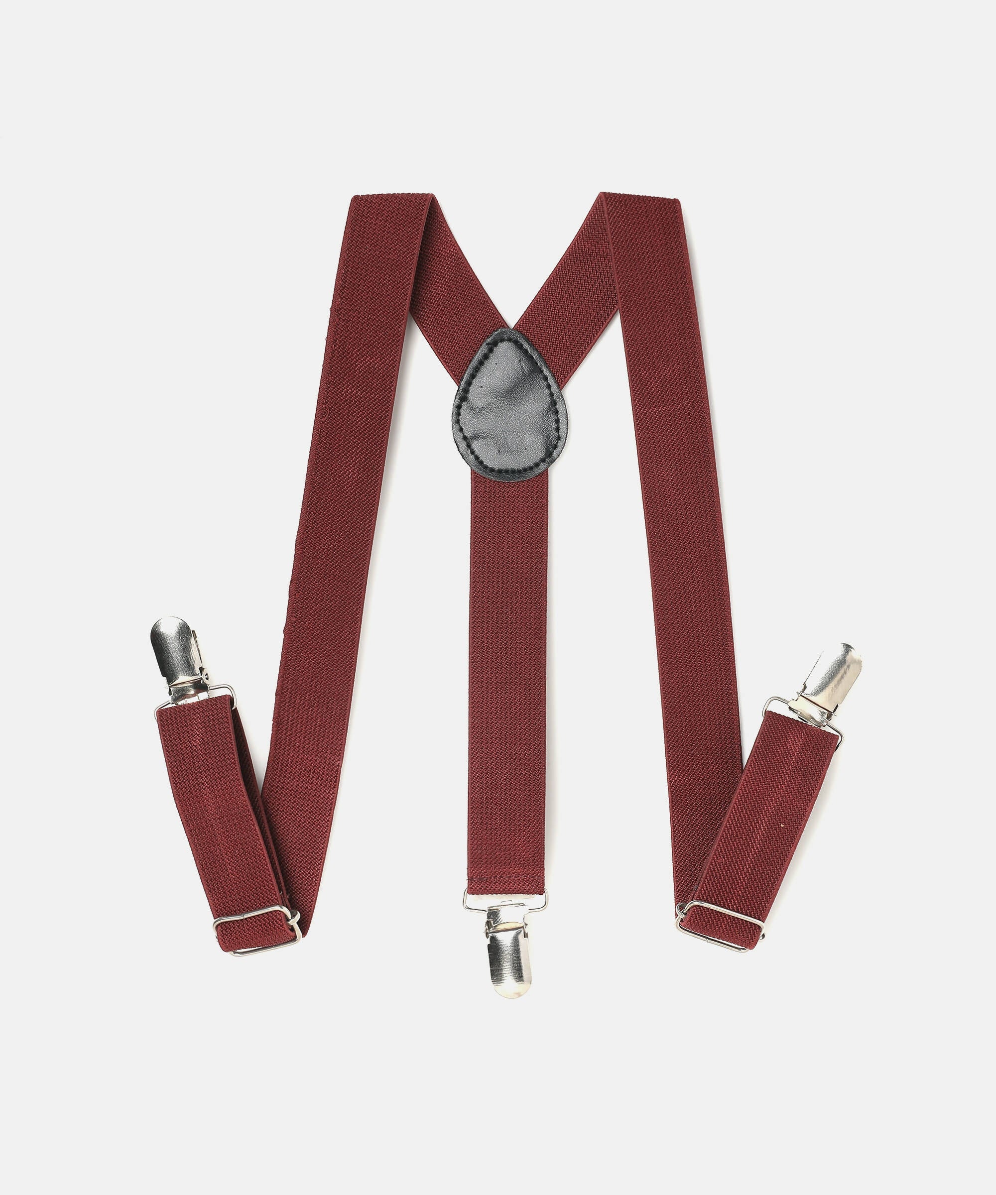 Manet Boys Solid Suspenders - Maroon