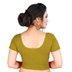 Vamika Mehandi Lycra Plain Blouse - Distacart