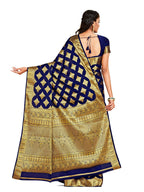 Mimosa Women's Mysore Silk Crepe Dark Blue Saree - Distacart
