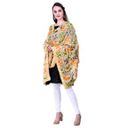 SWI Stylish Women's Embroidered Phulkari Chiffon Beige Dupatta