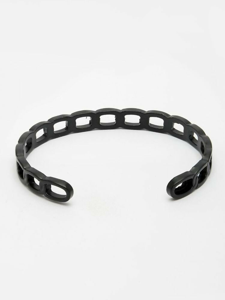 NVR Men's Rhodium Plated Cuff Bracelet - Distacart