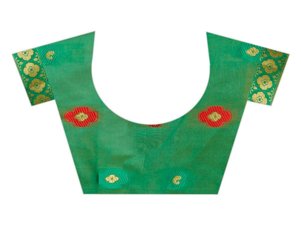 Vamika Banarasi Cotton Silk Peach Weaving Saree