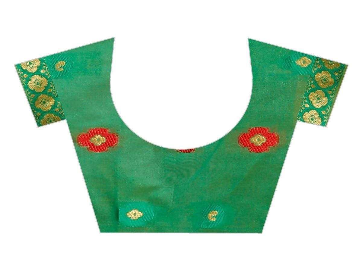 Vamika Banarasi Cotton Silk Peach Weaving Saree