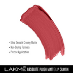 Lakme Absolute Plush Matte Lip Crayon - 401 Peach Fizz