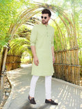 Even Apparels Men's Pure Cotton Green Kurta