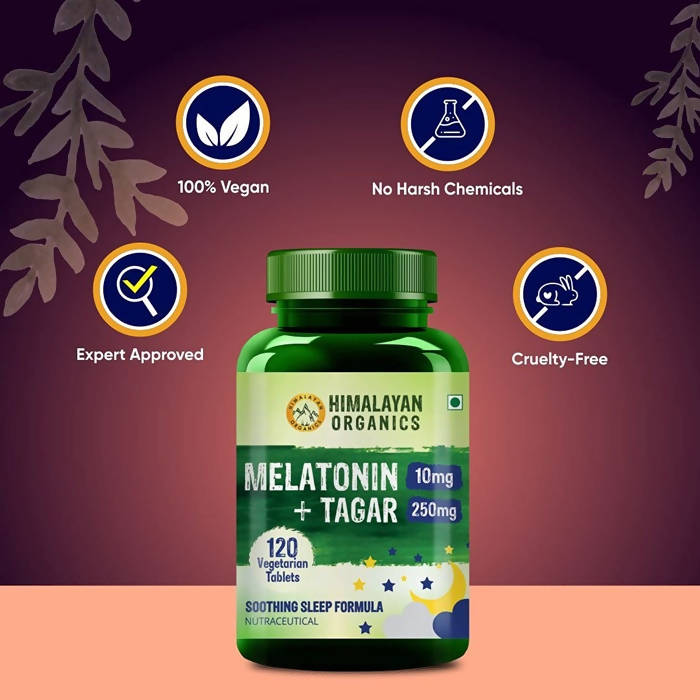 Himalayan Organics Melatonin 10 mg + Tagar 250 mg,  120 Tablets