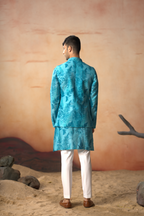 Breezy Leaves Print Cotton Nehru Jacket Set by Hilo Design