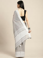 Shree Shyam Fashion Linen Grey Saree - Distacart