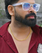 VOJ Gold-Polished Designer Circular Chain For Men
