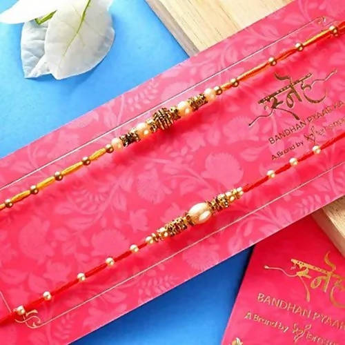 2 Beads Pearl Rakhis & Dry Fruits Online
