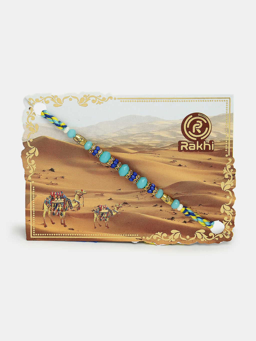 NVR Women & Men Set of 4 Blue Evil Eye Charm Rakhi With Roli Chawal - Distacart