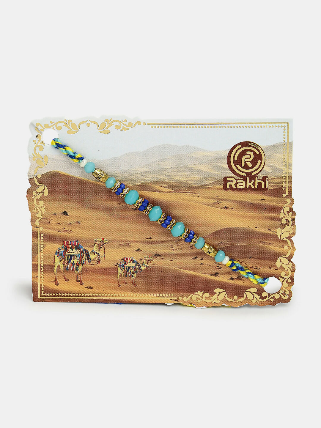 NVR Women & Men Set of 4 Blue Evil Eye Charm Rakhi With Roli Chawal - Distacart