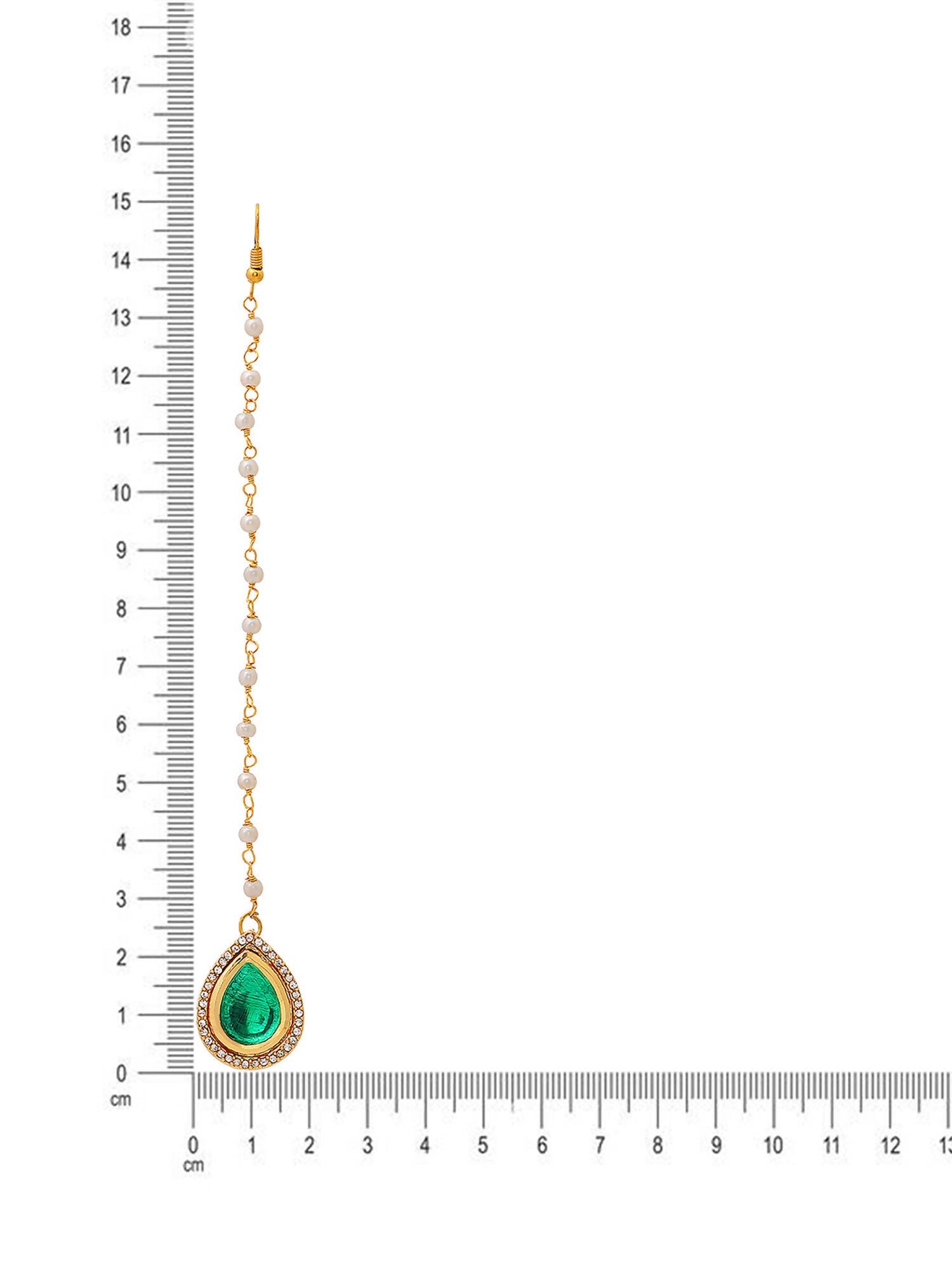 Ruby Raang Tear Drop Green Meenakari with Diamond Maang Tikka - Distacart