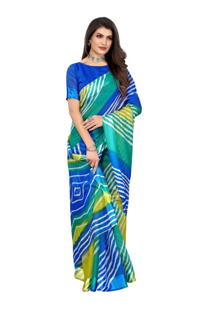 Vamika Blue Linen Satin Border Saree