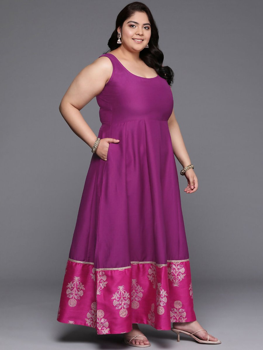 Ahalyaa Women's Traditional wear Ethnic Dress - Purple - Distacart