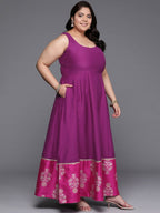 Ahalyaa Women's Traditional wear Ethnic Dress - Purple - Distacart
