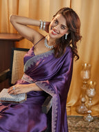 kasee Beads and Stones Satin Saree - Distacart