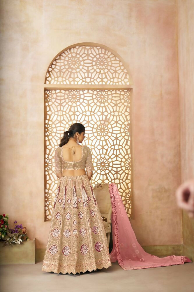 Kesar Fab Chiku Banarasi Silk Embroidered Lehenga