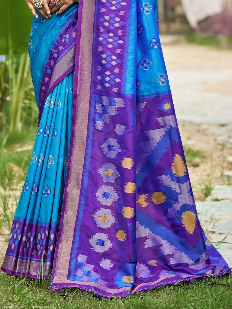 Shree Shyam Fashion Blue Soft Silk Saree - Distacart