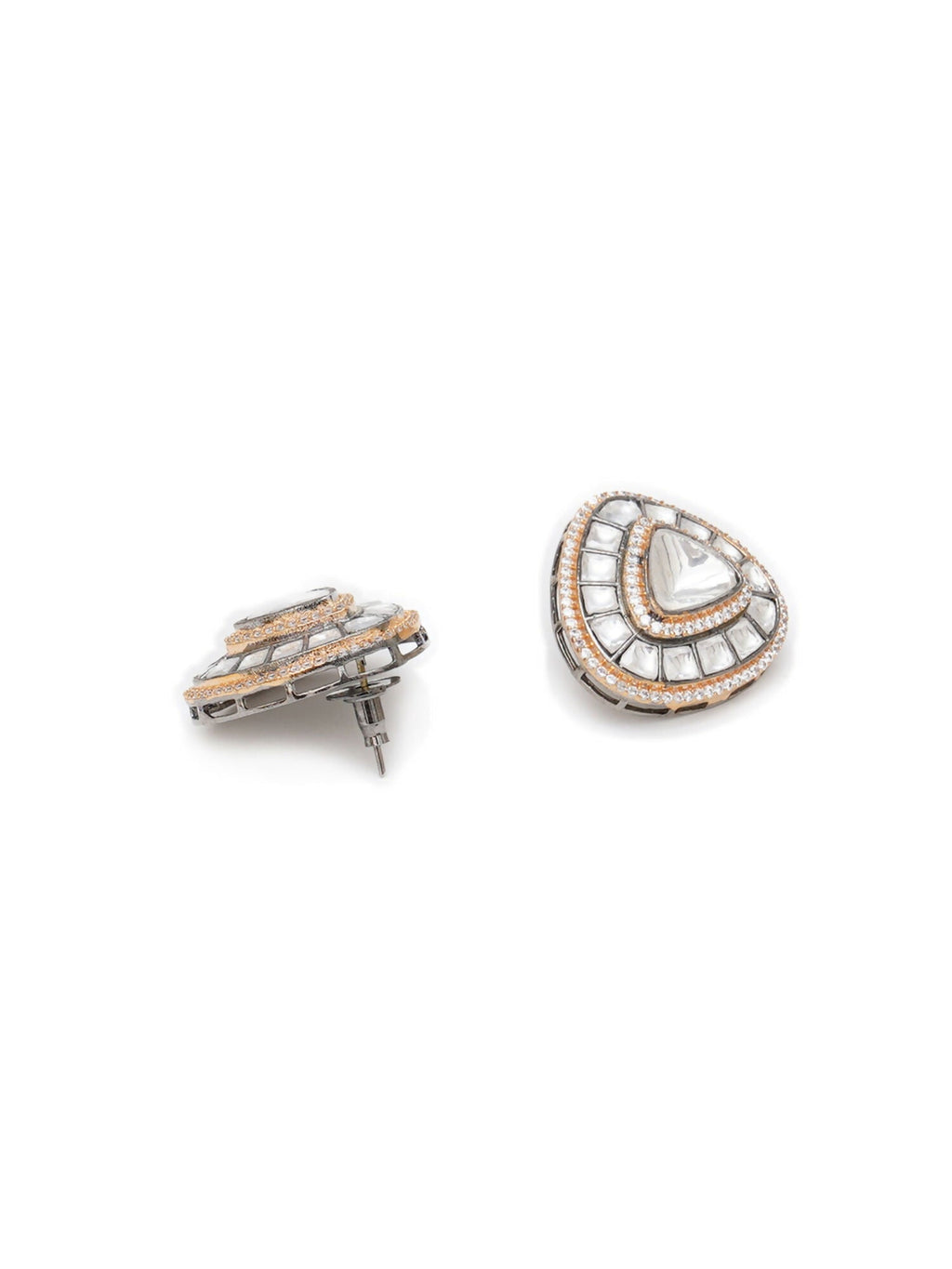 Kundan Earrings (silver) - Ruby Raang - Distacart