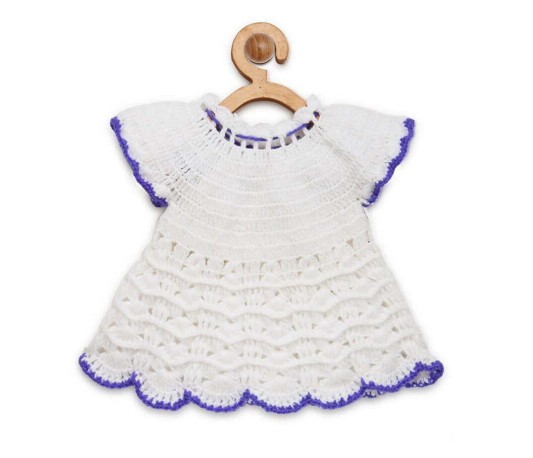 Chutput Kids Cute Design White Coloured Solid Frock