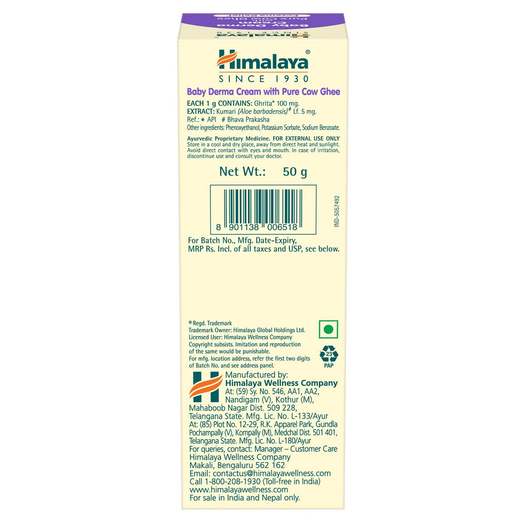 Himalaya Herbals Baby Derma Cream with Pure Cow Ghee - Distacart