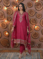 Teeya Creation Rani Color Chinon Silk Functional Wear Trending Kurti - Distacart