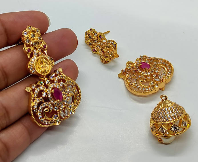 Designer Temple 4 in 1 Earrings online