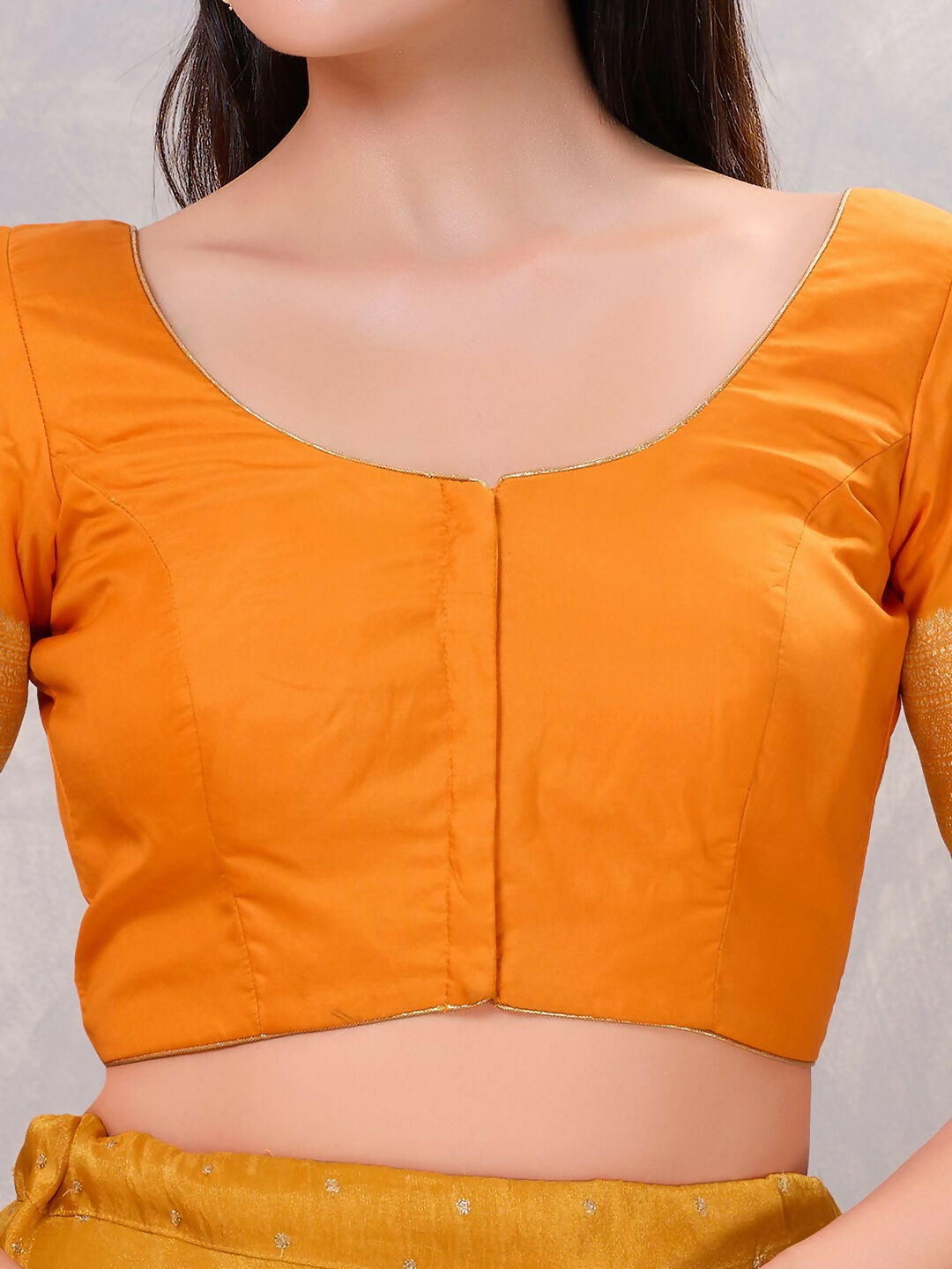 Joban Fashion Women Silk Mustard Stitched Blouse