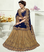 Panash Trends Women's Blue Silk Heavy Embroidery Saree