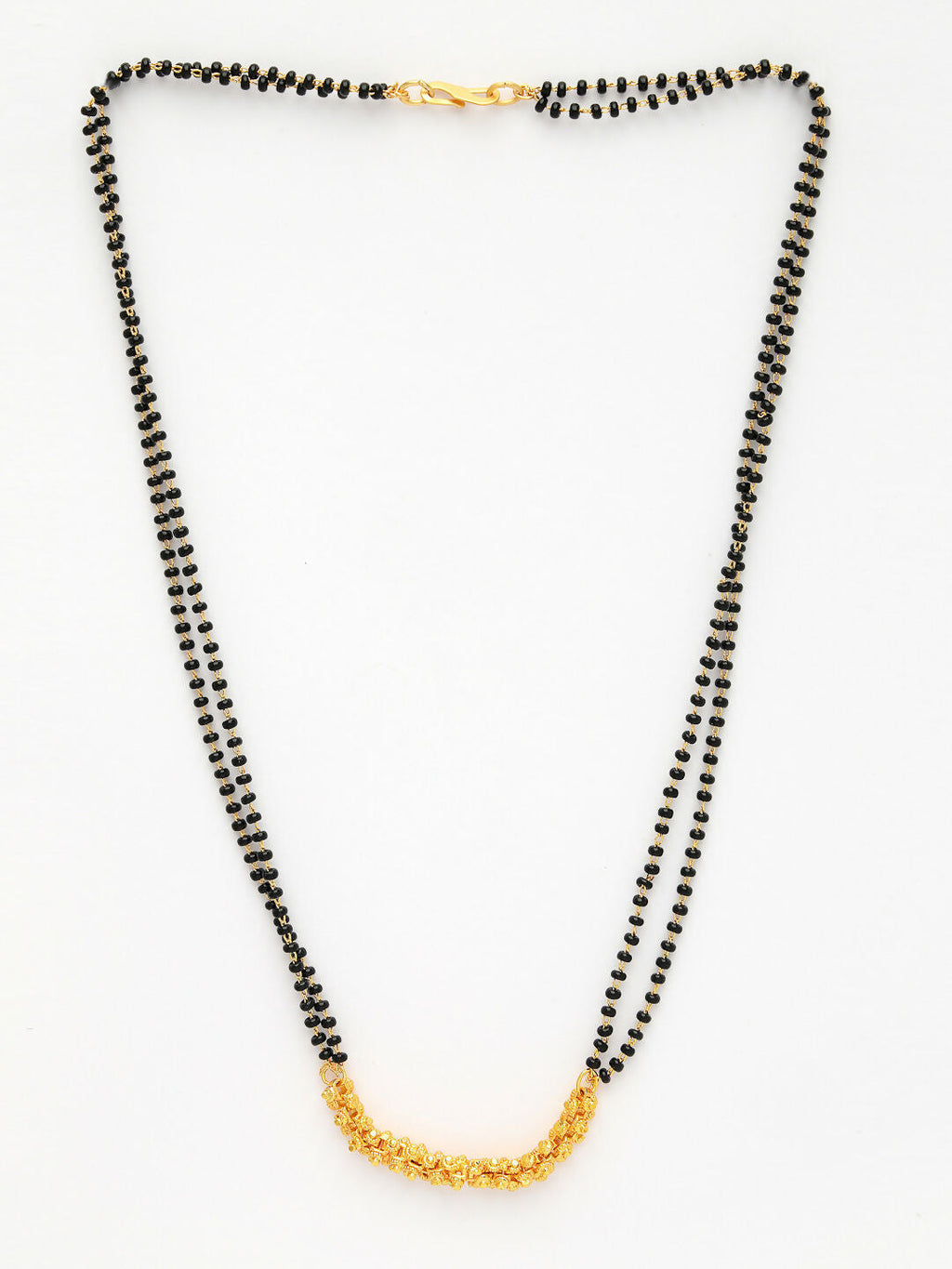 NVR Women's Set of 2 Black Gold-Polished & Beaded Mangalsutra - Distacart