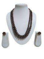 Inhanns Everyday Workwear Pearl Set (Double Layered Pearls) - Chocolate