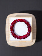 Inhanns Unisex Crystal Bloom – Adjustable Crystal Bead Bracelets - Maroon - Distacart