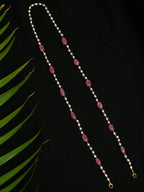 Stone And Gold Plated Mask Chain - Ruby Raang - Distacart