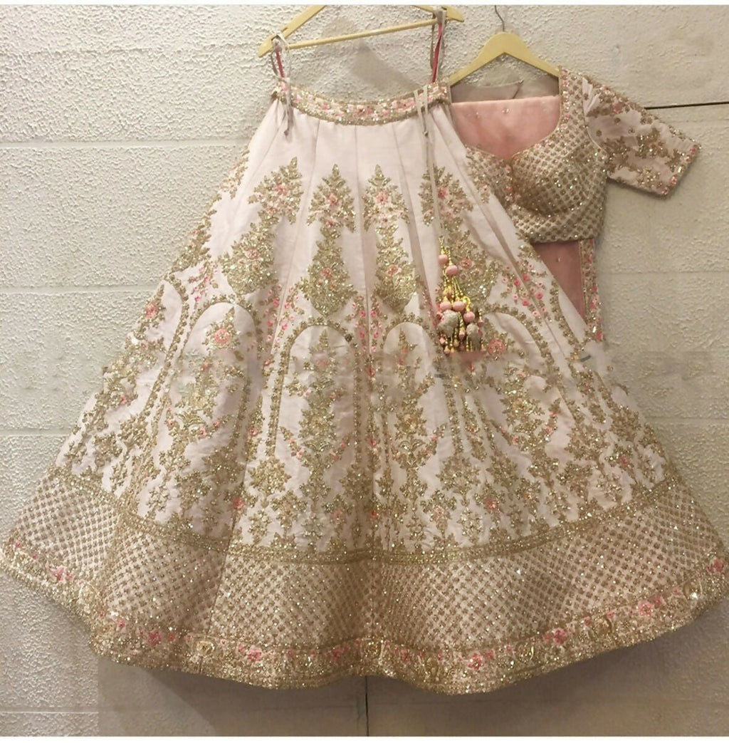 Jyoti Fashion Delightful Rose Pink Sequins with Zari Thread & Coding Dori Embroidery work Lehenga Choli with Dupatta