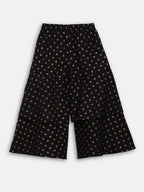 Ahalyaa Black Cotton Gold Print Kids Kurta Sharara Sets For Girls